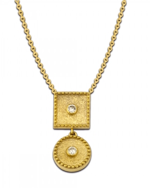 geometric gold pendant