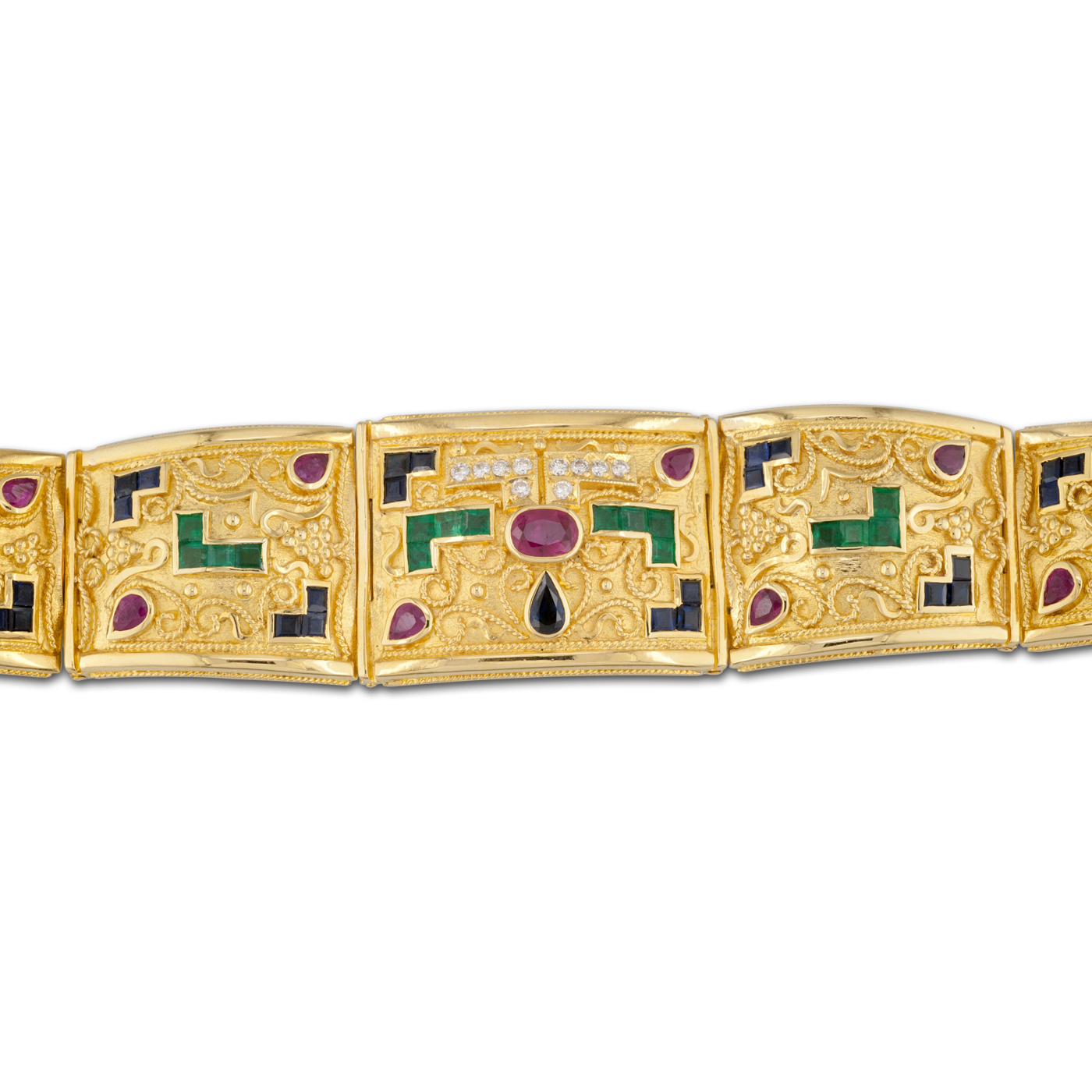 Imperial gold bracelet with precious stones