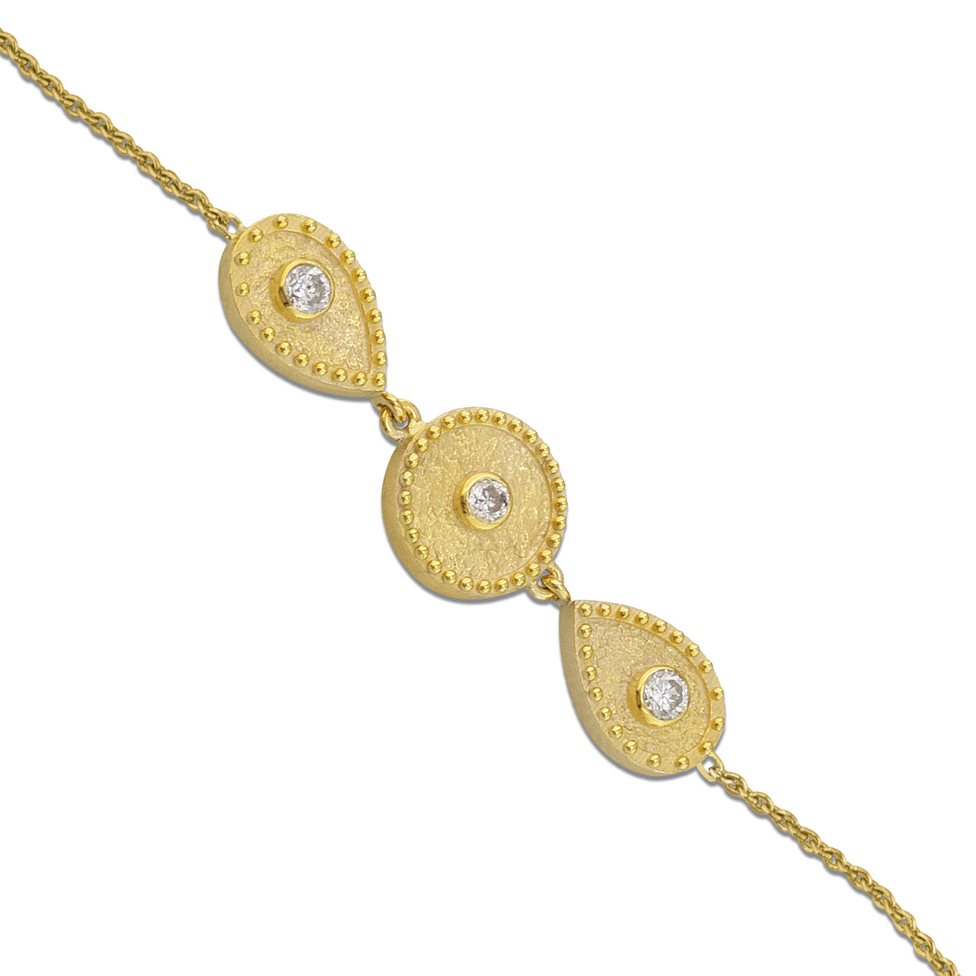 Gold geometric bracelet with diamonds