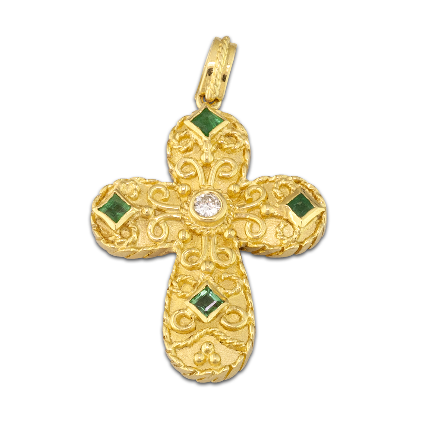 Byzantine gold Cross with precious stones