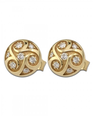 Nautical Meander gold Earrings with diamonds