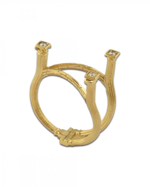 Triple Period gold Ring with diamonds