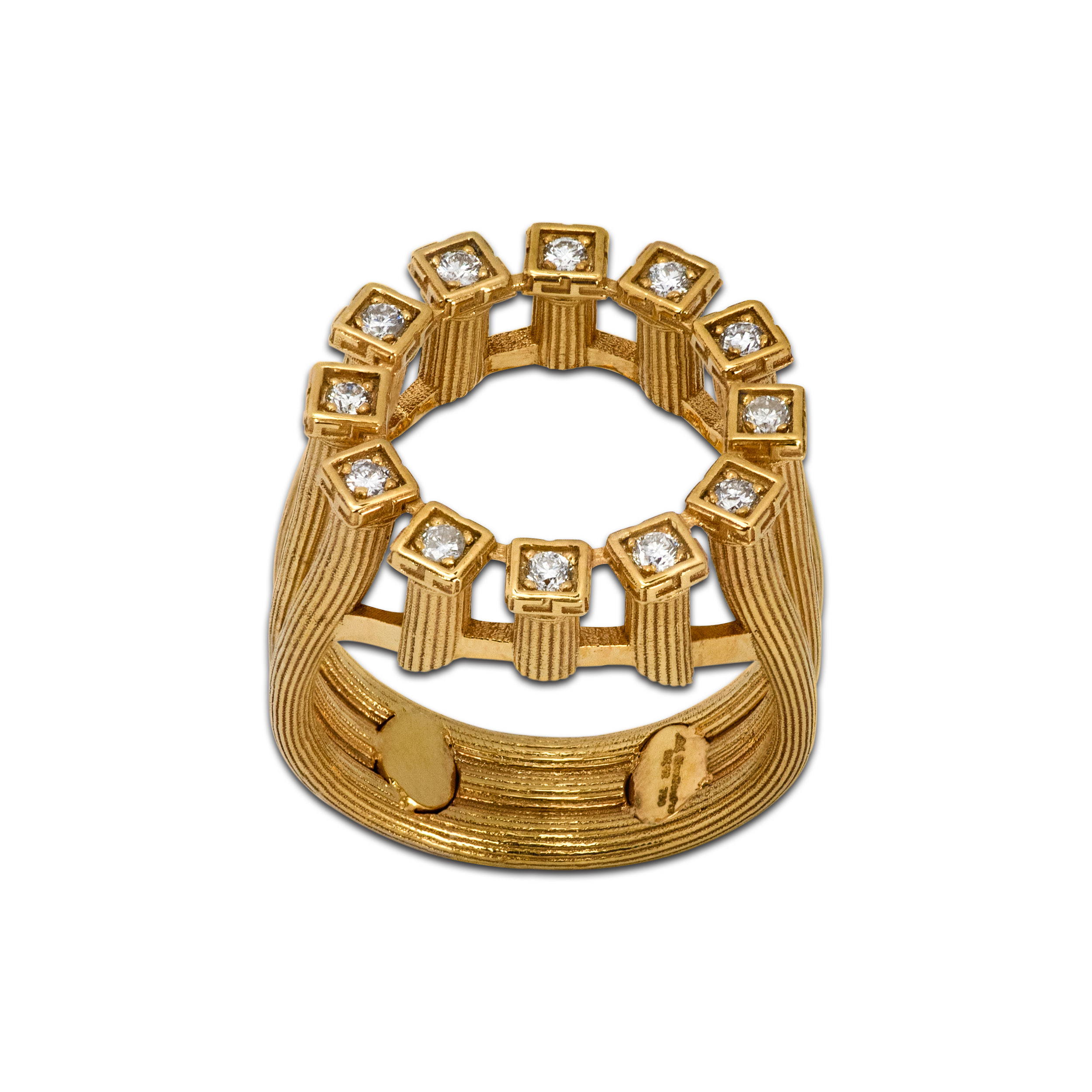 classical women's ring made from gold and real diamonds