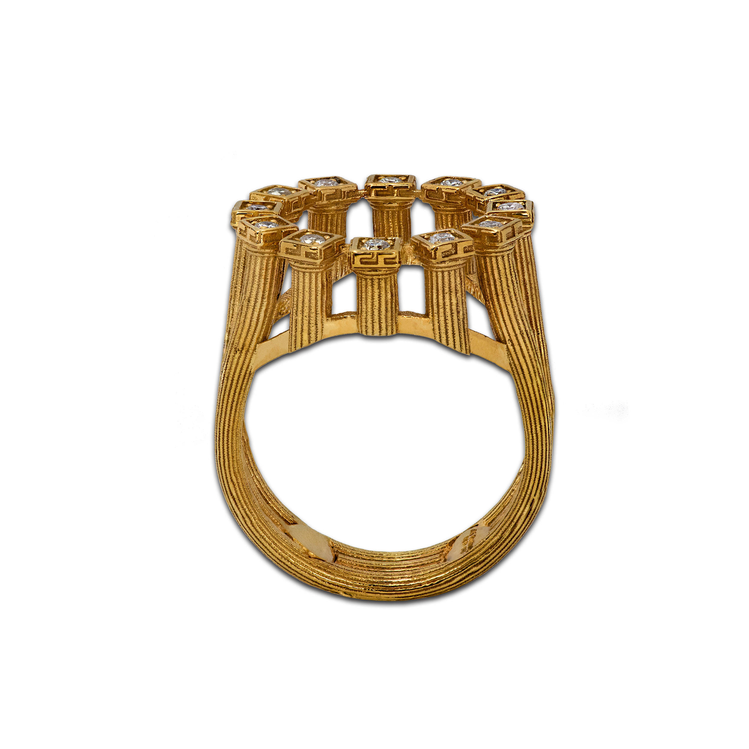 classical women's ring made from gold and real diamonds
