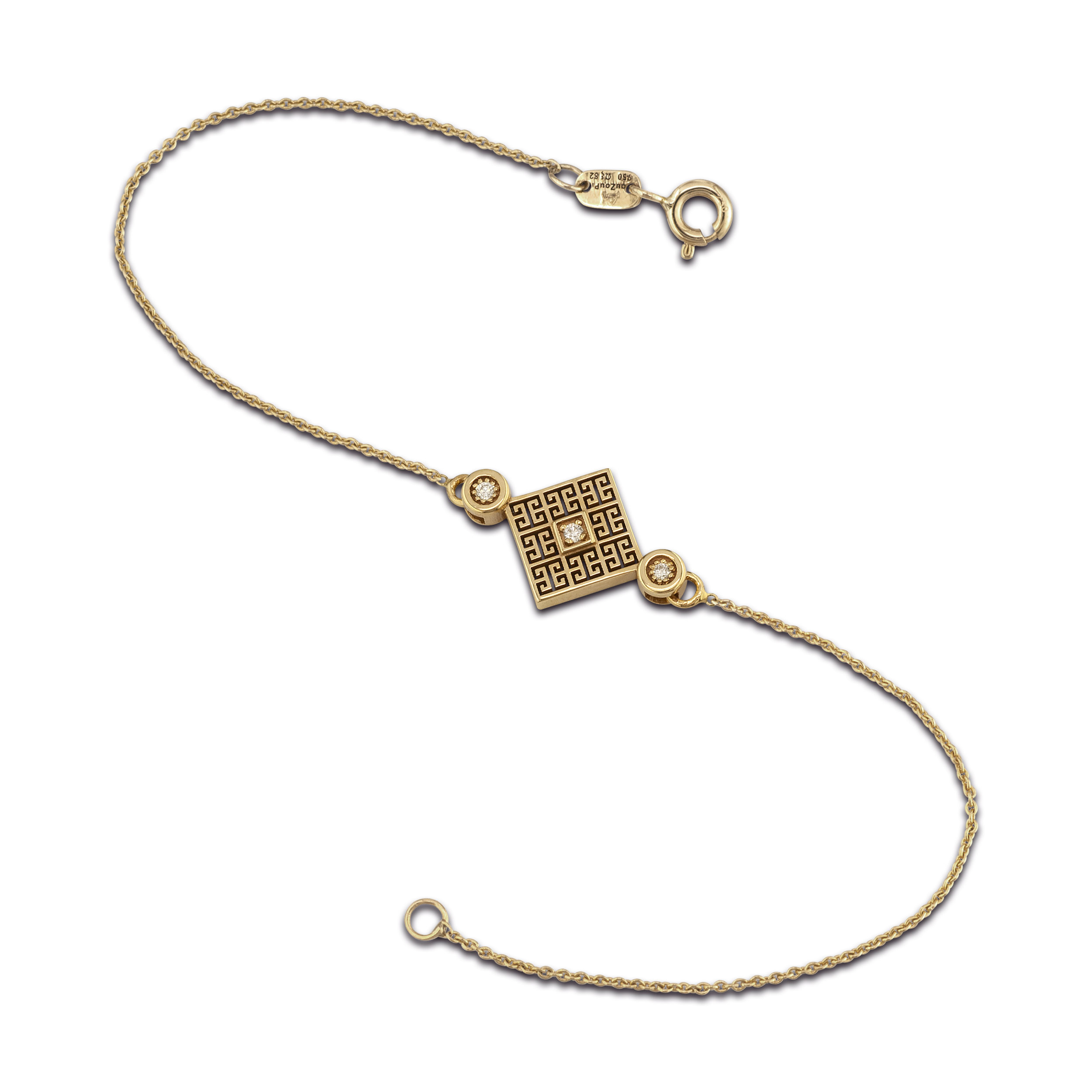 Perforated gold Meander Bracelet