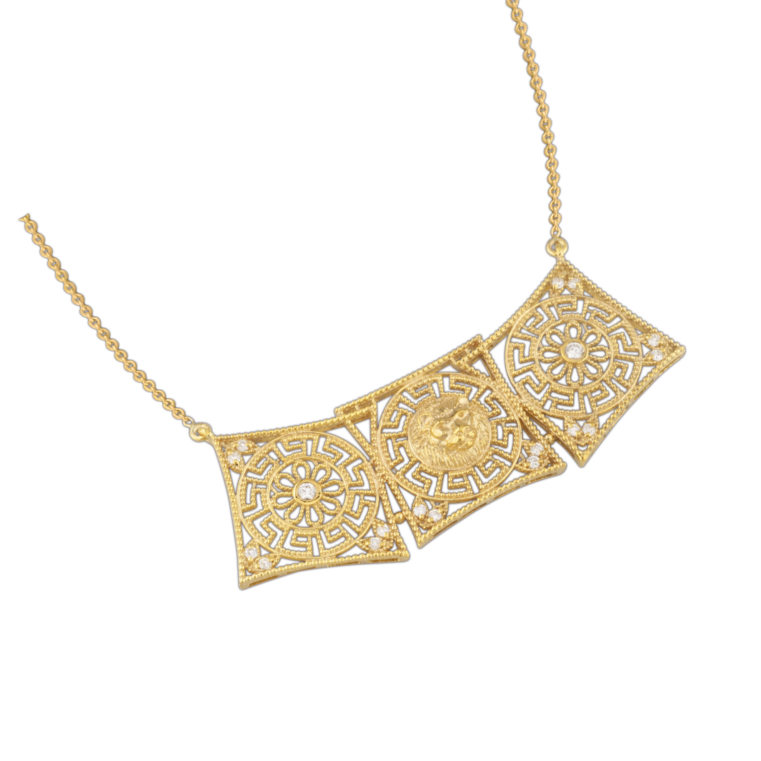grid gold necklace