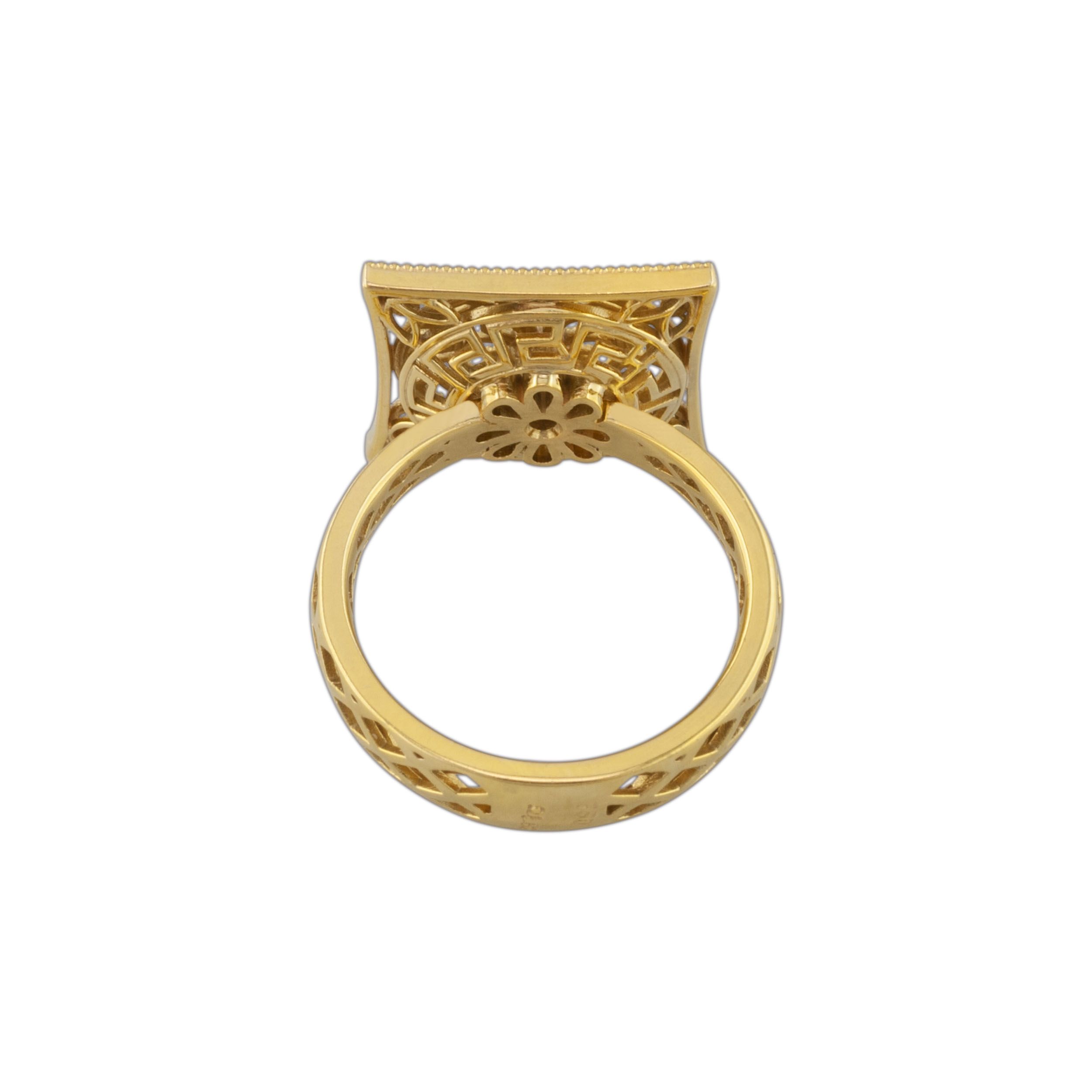 gold flower ring with diamonds
