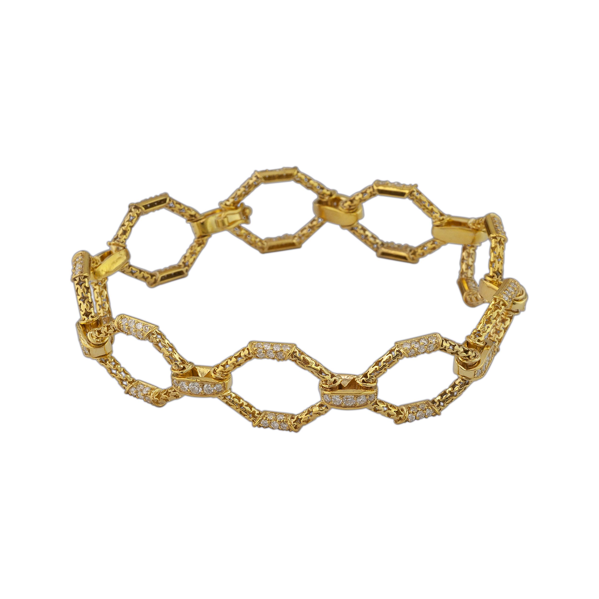 gold chain bracelet with diamonds