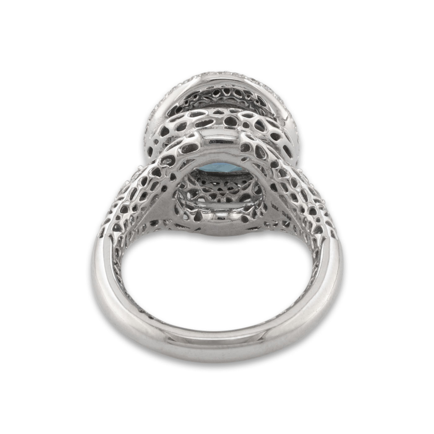 blue topaz white gold ring with diamonds