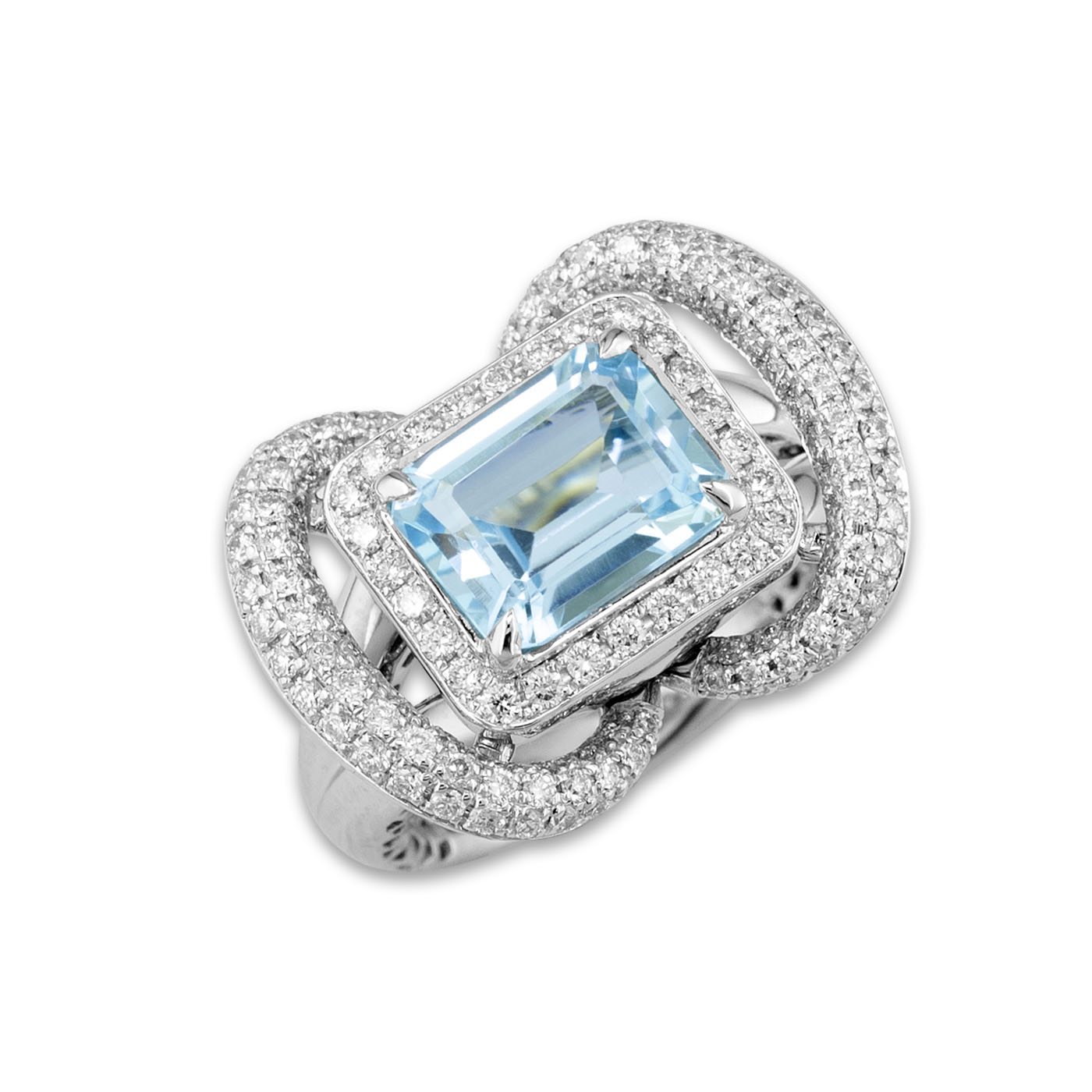 sky blue topaz white gold ring with diamonds
