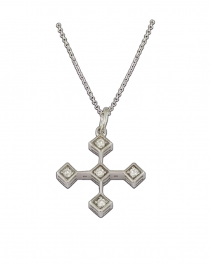 white gold cross necklace
