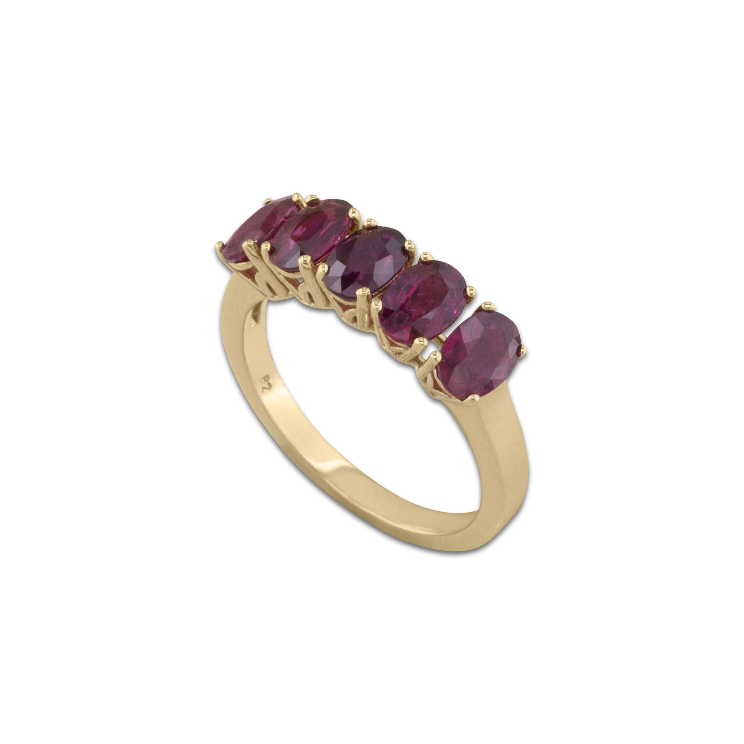 k18 gold ring with rubies