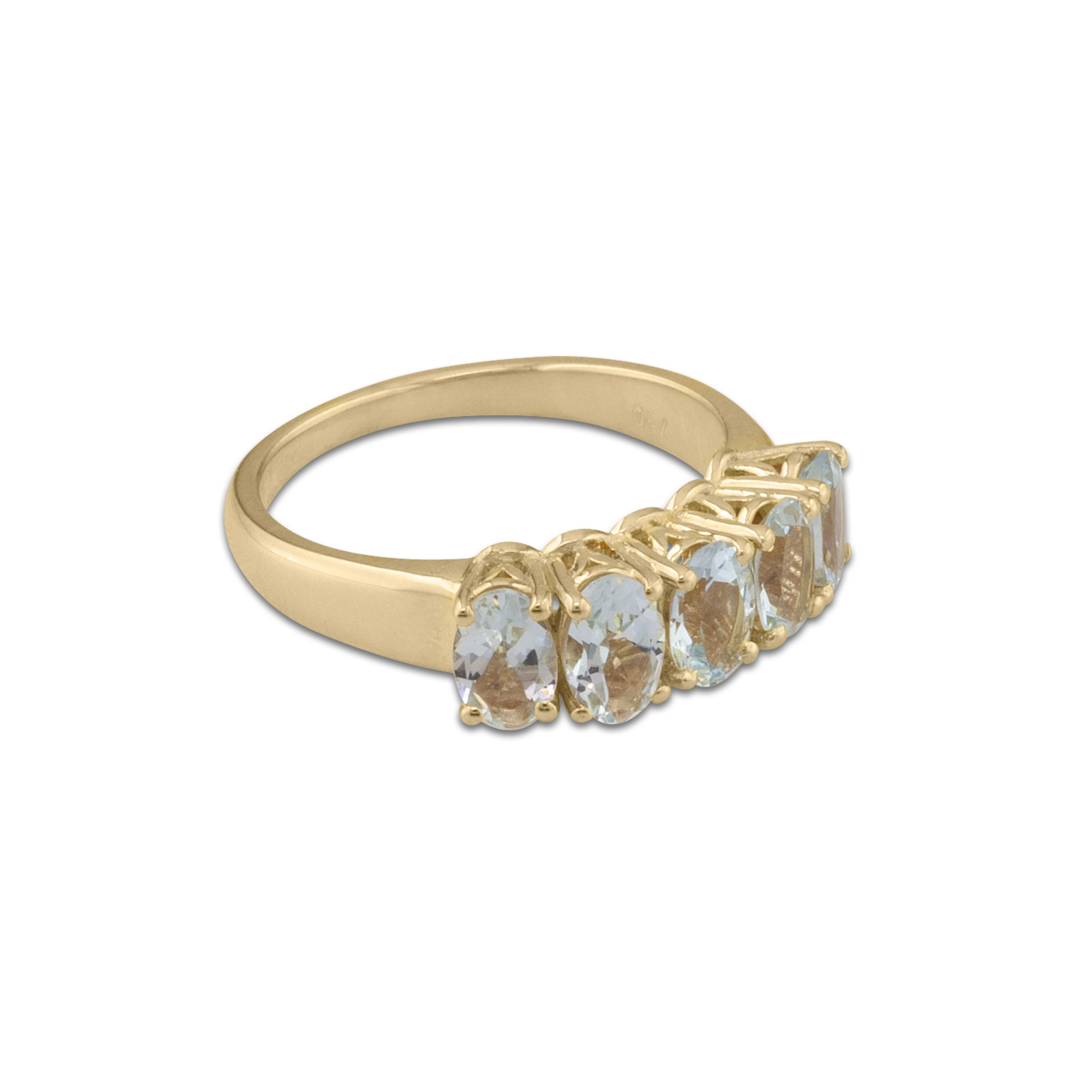 k18 gold ring with aquamarines