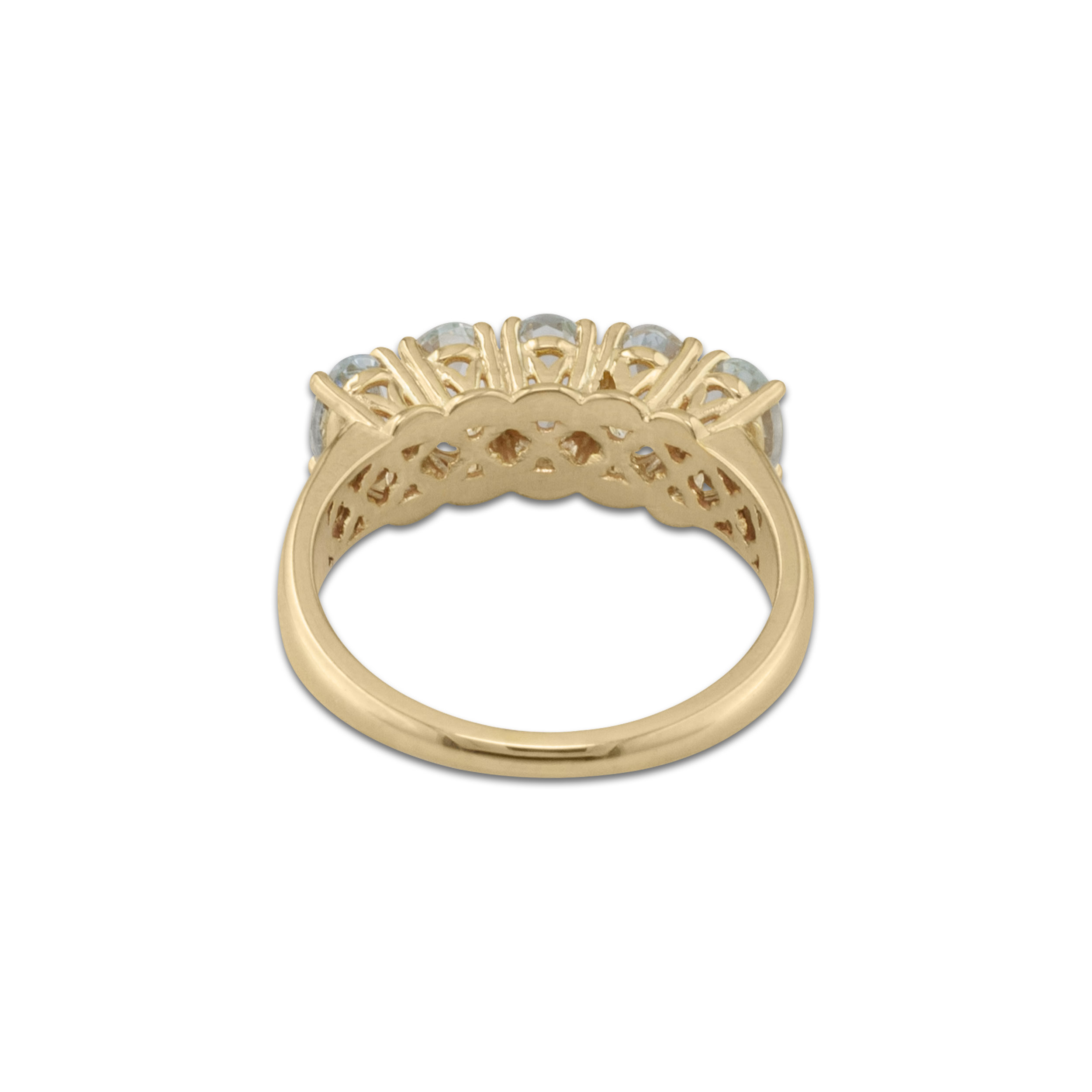 k18 gold ring with aquamarines
