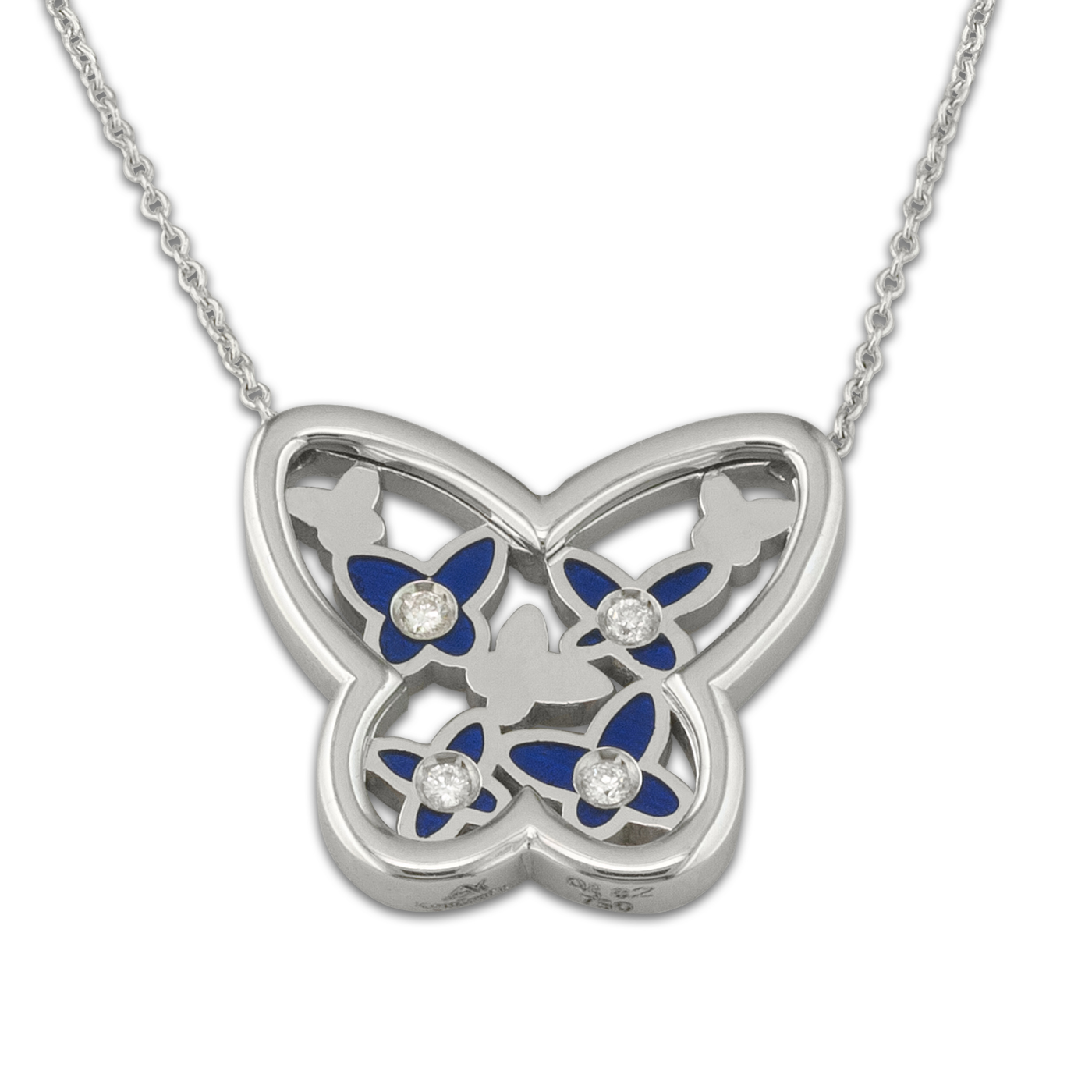 white gold butterfly necklace with diamonds
