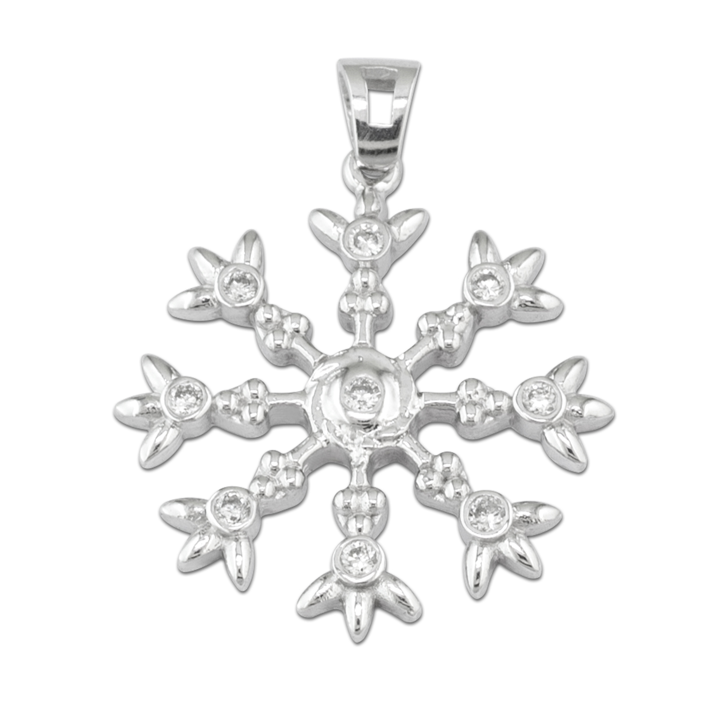 White gold christmas necklace with diamonds