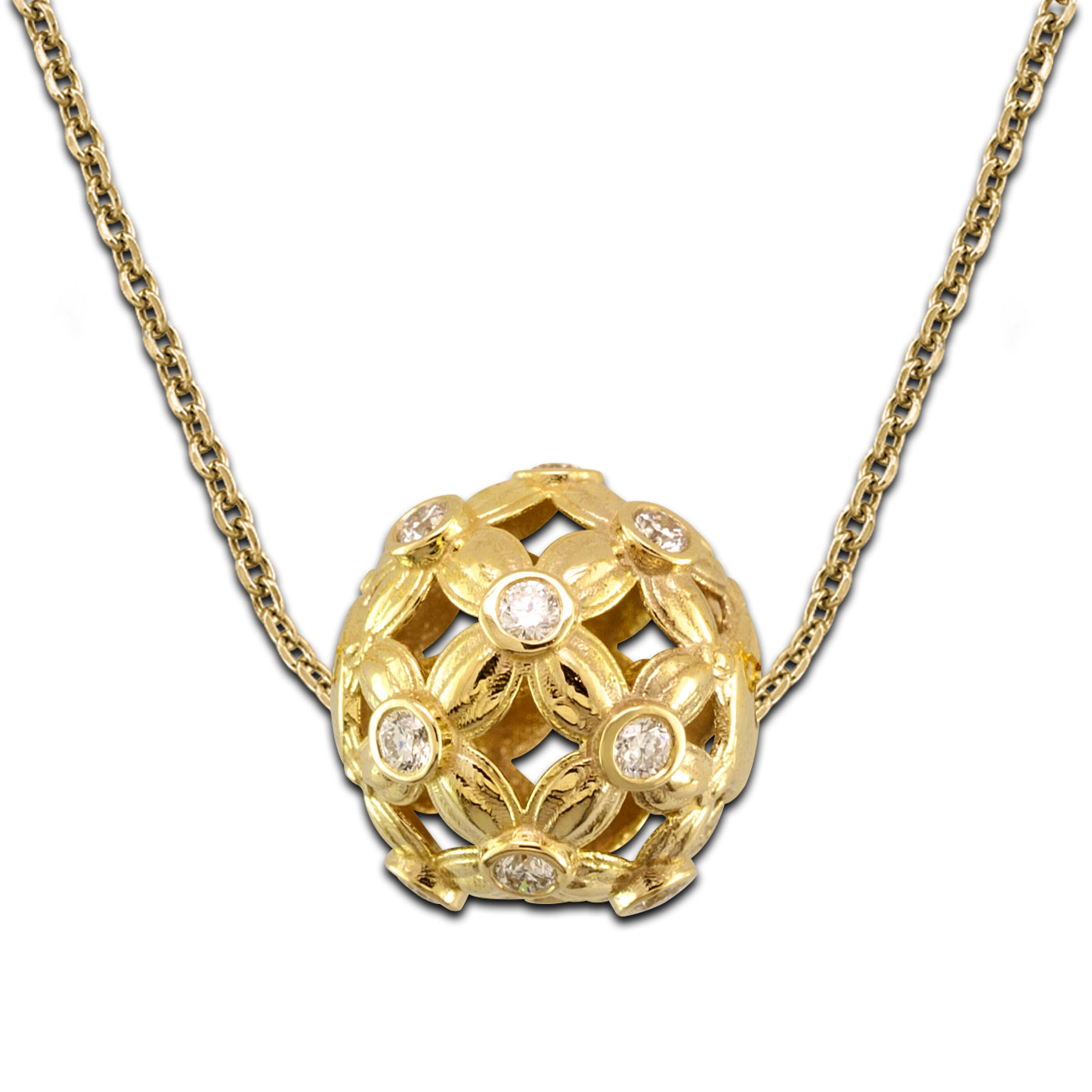 gold pendant with diamonds